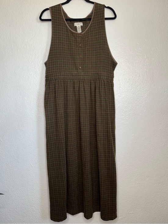 Jones New York Dresses & Skirts - Jones New York - Vintage Sleeveless Brown Plaid Midi Dress 100% Cotton